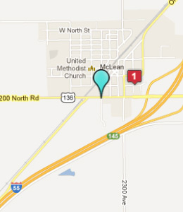 Map of McLean, IL hotels