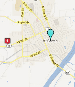 Map of Mount Carmel, IL hotels