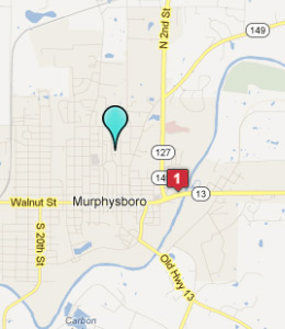 Map of Murphysboro, IL hotels