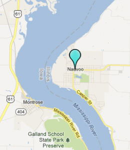 Map of Nauvoo, IL hotels
