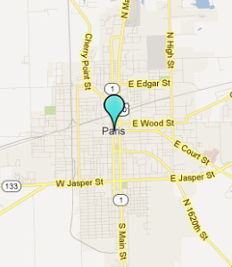 Map of Paris, IL hotels