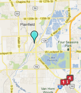 Map of Plainfield, IL hotels