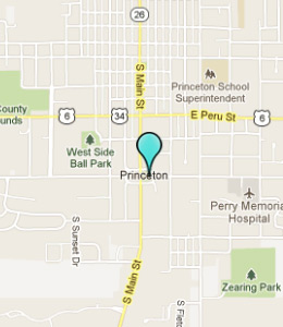 Map of Princeton, IL hotels