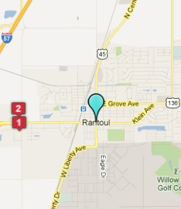 Map of Rantoul, IL hotels