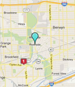 Map of Riverside, IL hotels