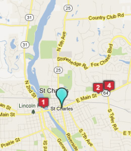 Map of Saint Charles, IL hotels