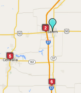 Map of Salem, IL hotels
