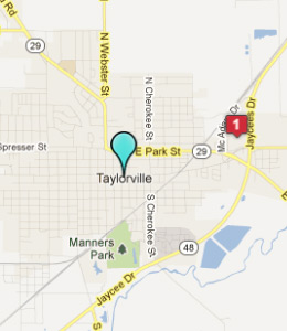 Map of Taylorville, IL hotels