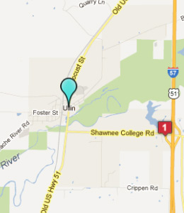 Map of Ullin, IL hotels