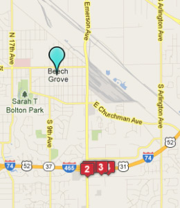 Map of Beech Grove, IN hotels