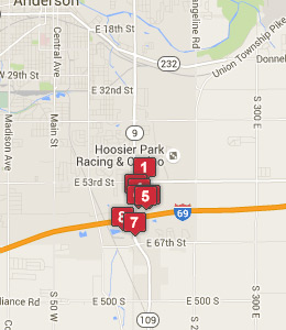 Map of Daleville, IN hotels