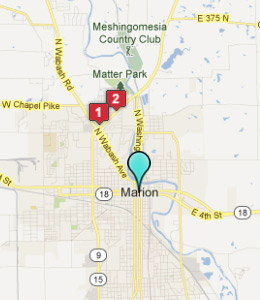 Map of Marion, IN hotels