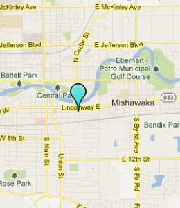 Map of Mishawaka, IN hotels