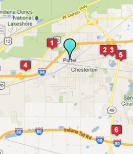 Map of Porter, IN hotels