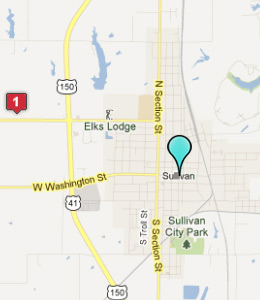 Map of Sullivan, IN hotels