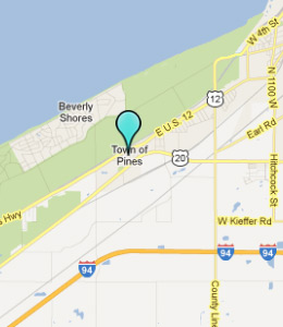 Map of Town of Pines, IN hotels