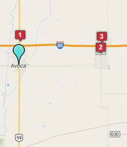 Map of Avoca, IA hotels