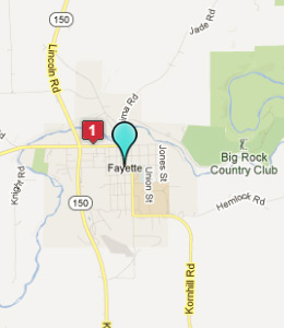 Map of Fayette, IN hotels