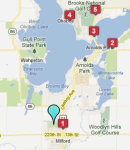 Map of Milford, IN hotels