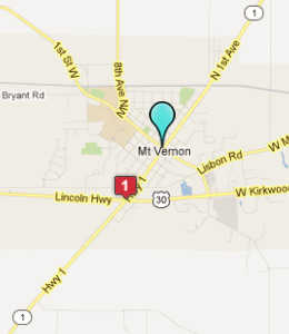 Map of Mount Vernon, IN hotels