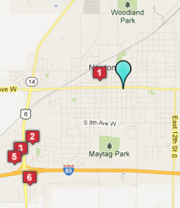 Map of Newton, IN hotels