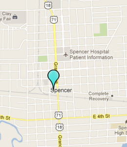 Map of Spencer, IN hotels