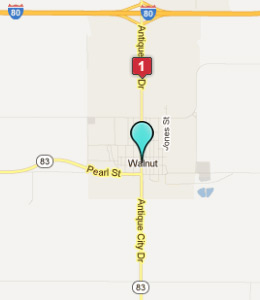 Map of Walnut, IN hotels