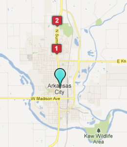 Map of Arkansas City, IN hotels