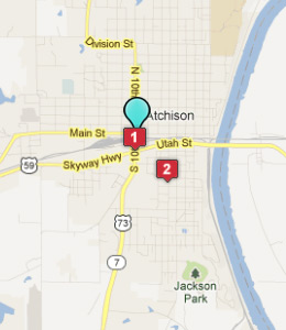 Map of Atchison, IN hotels