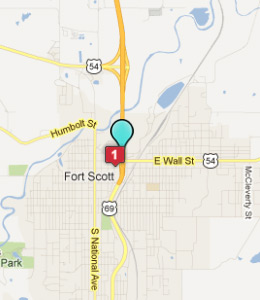 Map of Fort Scott, IN hotels