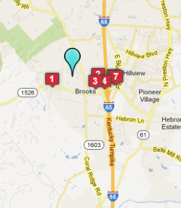 Map of Brooks, IN hotels