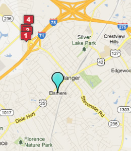 Map of Elsmere, IN hotels
