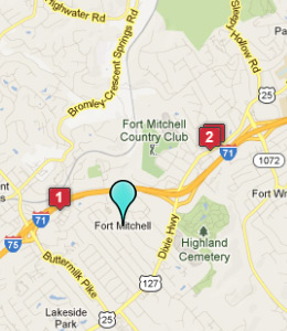 Map of Fort Mitchell, IN hotels