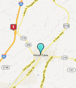 Map of Horse Cave, IN hotels