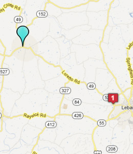 Map of Loretto, IN hotels
