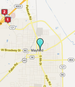 Map of Mayfield, IN hotels
