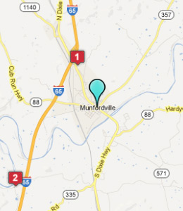 Map of Munfordville, IN hotels