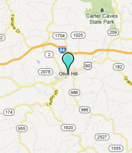 Map of Olive Hill, IN hotels