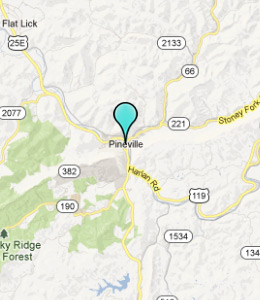 Map of Pineville, IN hotels