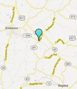 Map of Pleasureville, IN hotels