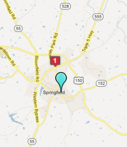 Map of Springfield, IN hotels