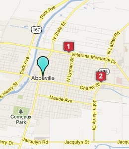 Map of Abbeville, LA hotels