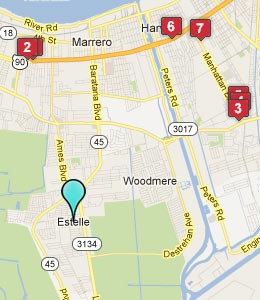 Map of Estelle, LA hotels