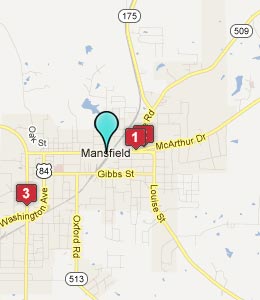 Map of Mansfield, LA hotels