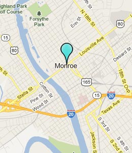 Map of Monroe, LA hotels