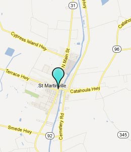 Map of St Martinville, LA hotels