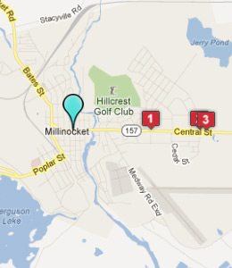 Map of Millinocket, IN hotels