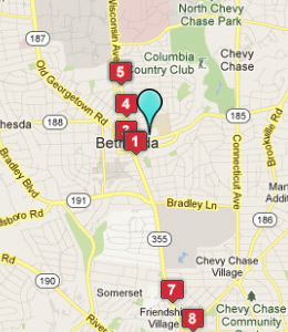 Map of Bethesda, IN hotels