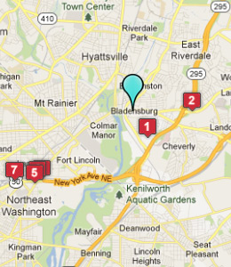 Map of Bladensburg, IN hotels