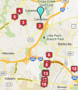 Map of Calverton, IN hotels